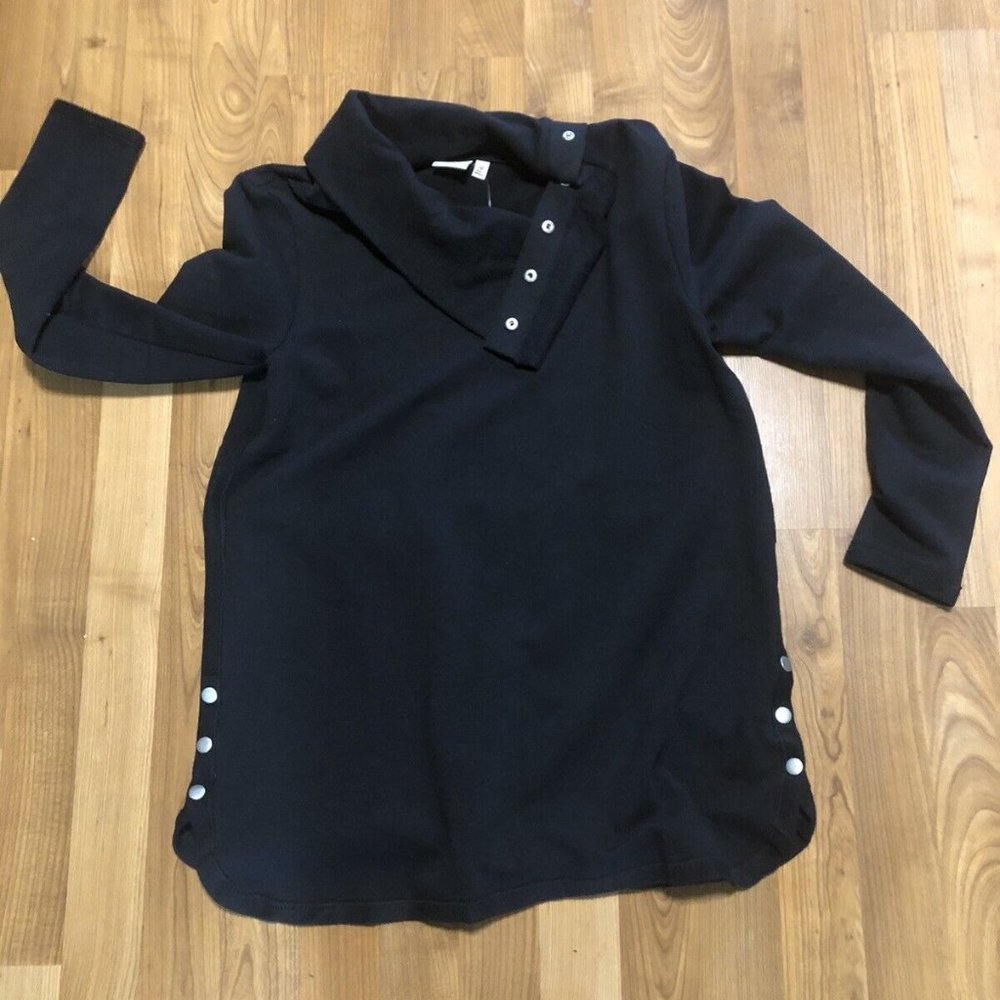 NEW DIRECTIONS LADIES BLACK TURTLENECK WITH SNAPS NEW WITH TAGS Womens Tops